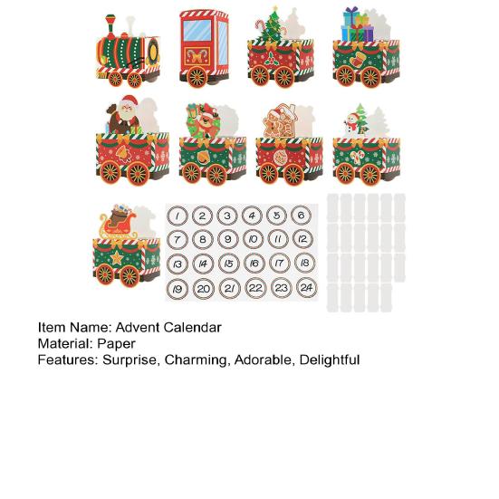 24 Empty Advent Calendar Boxes To Fill Red Green Christmas Train Gift Boxes 24 Days of Christmas Countdown Calendar for Kids Xmas Party Decoration