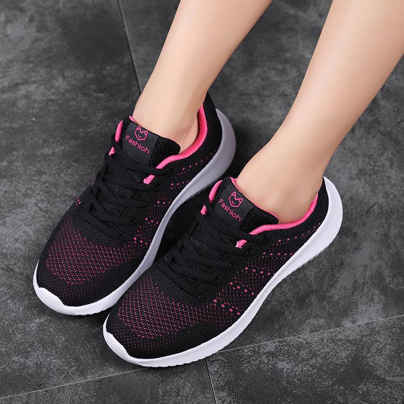 Autumn fly-woven women's shoes versatile sports casual shoes lace-up student shoes women's shoe size