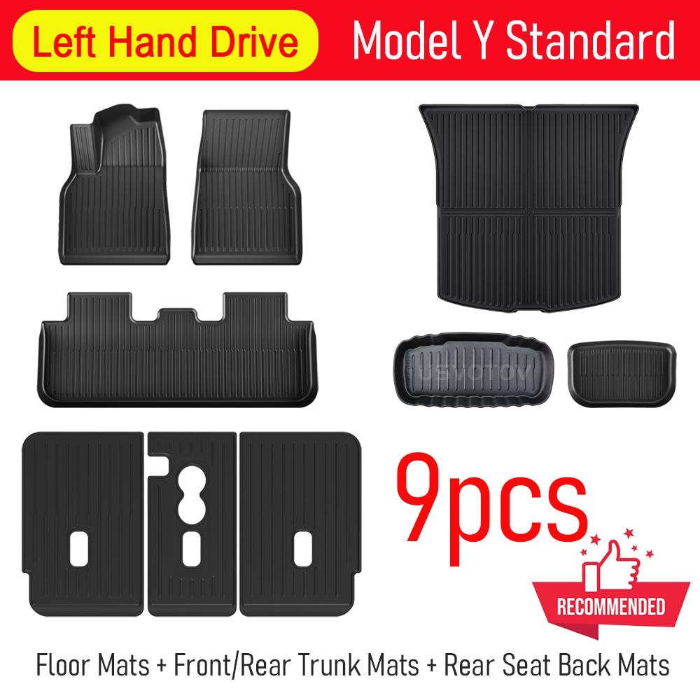 Floor Mats for Tesla Model Y Standard  2026 Trunk Mat Cargo Liner Backrest Mats Accessories [Not Fit Premium and Performance]