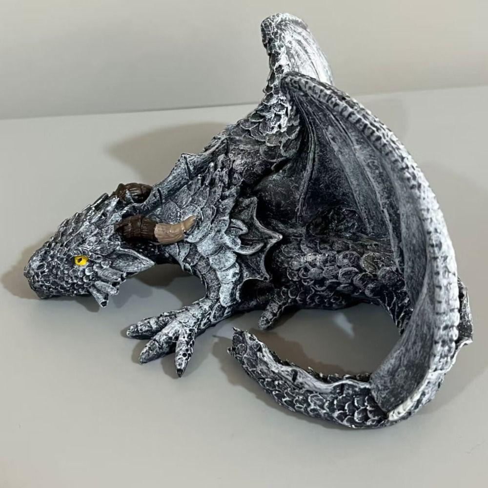 Resin Black Dragon Sculpture Large Size Dragon Decoration Dragon Ornaments  Garden Decor