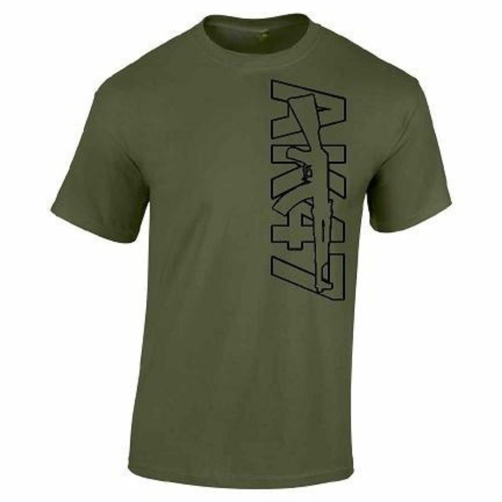 

Vintage AK47 Out Line TShirt Woman Man Summer Fashion Casual High Quality Cotton T Shirts Streetwear Outdoors Tops Tee 4XL