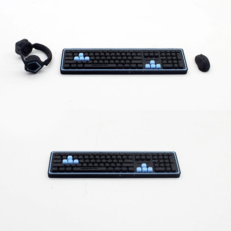 1/12 Puppenhaus Esports Spiele Computer Tastatur Set Schreibtisch Stuhl Set Puppe Arbeitszimmer Möbel Dekor Mikro Szene Requisiten
