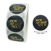 Black Label Stickers Foil Thank You Stickers 1'' 500pcs Taste Business Order Home Hand Made Labels Wedding Envelope Seals