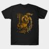 Men Black Print T-shirt Three Headed Monster King Ghidorah No-Cut Transfer Paper Print Cotton Tshirt