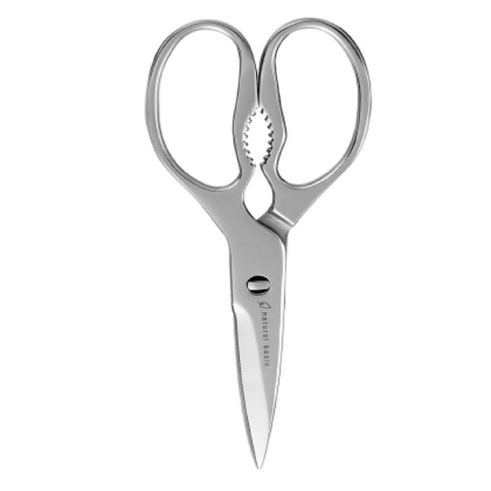 Natural Basic All-Stainless Kitchen Scissors Silver
