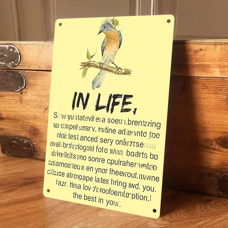 

1 piece of heartwarming and inspirational bird tin wall hanging plaque for living room or study, American country style home dec (as the picture,20x30cm)