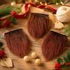 Gnome Beard for Crafts 3Pcs DIY Beards with Wooden Ball Noses, Plush Beard, Christmas Elf Set Faux Fur Dwarf Handmade Doll Decorations Nose