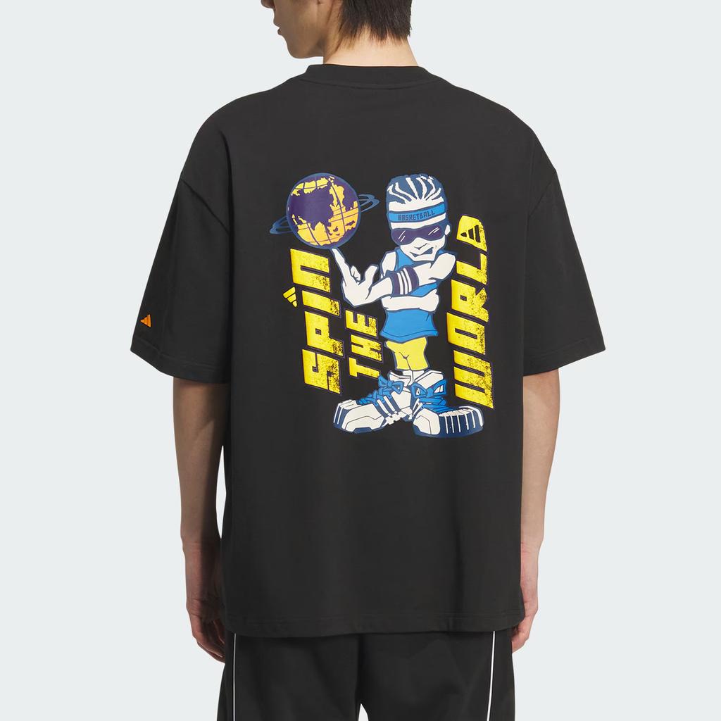 Adidas Basketball Ss25 Graphic Sports Crew Neck Pullover Short Sleeve T-Shirt Men Tops KF0726