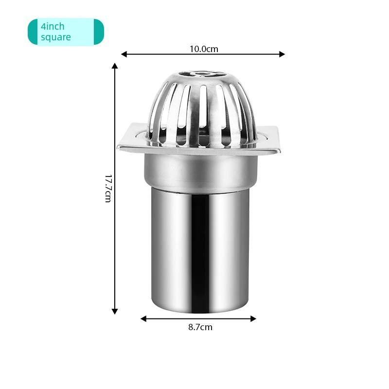 Stainless Steel Thickened Floor Drain with Plug-In Type, Elevated Rooftop Drain, Round Drain Cover, Anti-Clogging Drainage Floor Drain