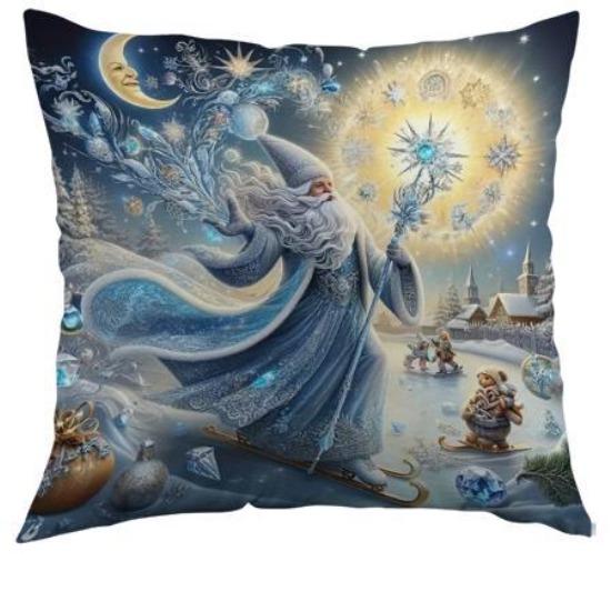 

Новая Рождественская наволочка полиэстер принт Санта Клауса снежинка наволочка для дома подушка для гостиной диван 45cm*45cm