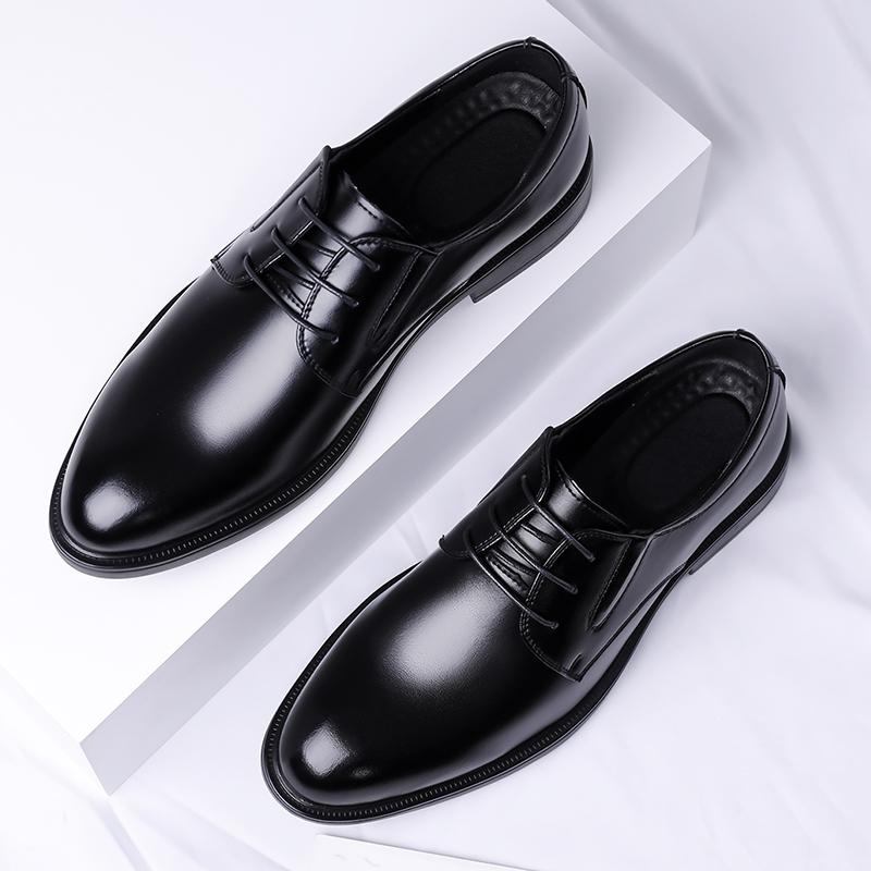 High Quality Formal Leather Men Dress Shoes Breathable Mens Casual Shoes Italian Luxury Brand Lace-Up Non-slip Men Driving Shoes