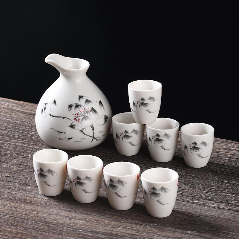Ceramic Wine Dispenser Set, Wine Glass Wine Jug, Small Wine Cup, Bullet Glass Wine Cup, Custom Cup.