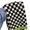 New Korean Style Checkerboard Scarf for Women Trendy Cotton Warm Thickened Scarf for Men Winter