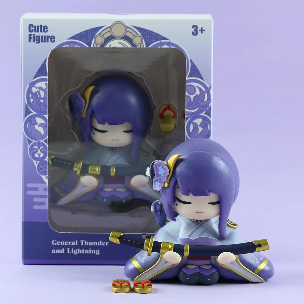 10cm Genshin Impact Statue of Her Excellency Anime Figure Raiden Shogun Action Figure Klee/Paimon Figurine Model Doll Toys Gifts