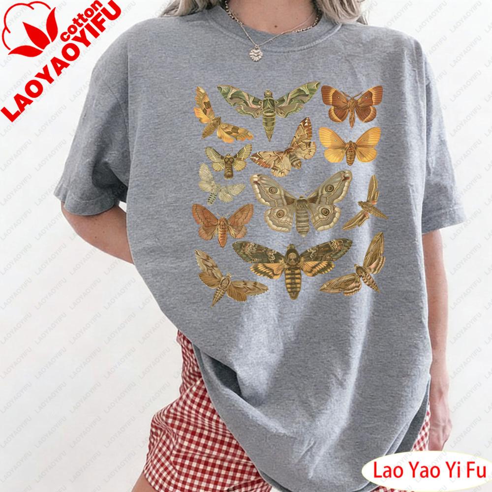 Butterfly Shirt Moth Tops Cottagecore Shirt Bug Clothes Aesthetic Tees Cottage Core Tees Goblincore Clothes Dark Academia Shirt