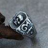 1pc New Pattern Titanium Steel Number 13 Ring Punk Style Hip Hop Retro Style Mighty And Domineering Skull Stainless Steel Ring Jewelrys