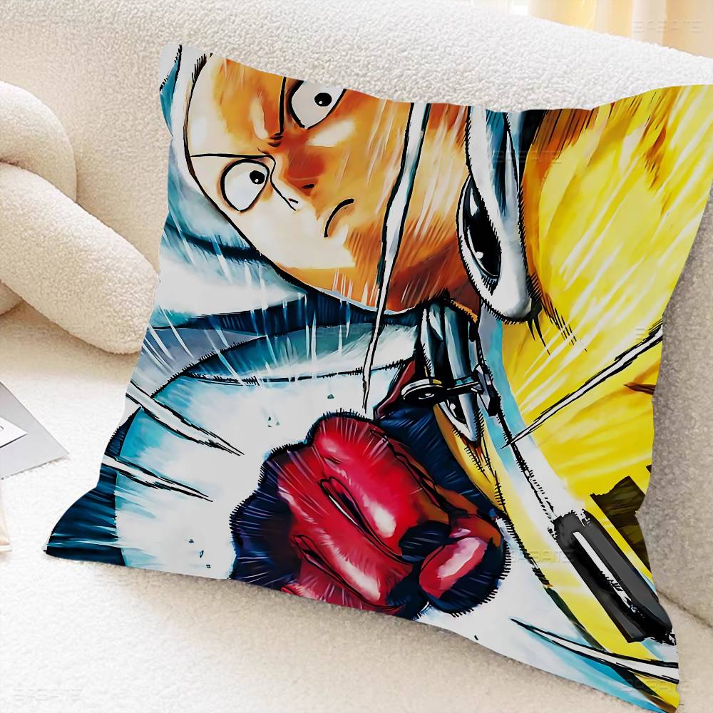 O-One P-Punch M-Man Anime Cartoon Cushion Cover Pillowcase Upholstery Sofa Throw Pillow Home Decor Pillowcas