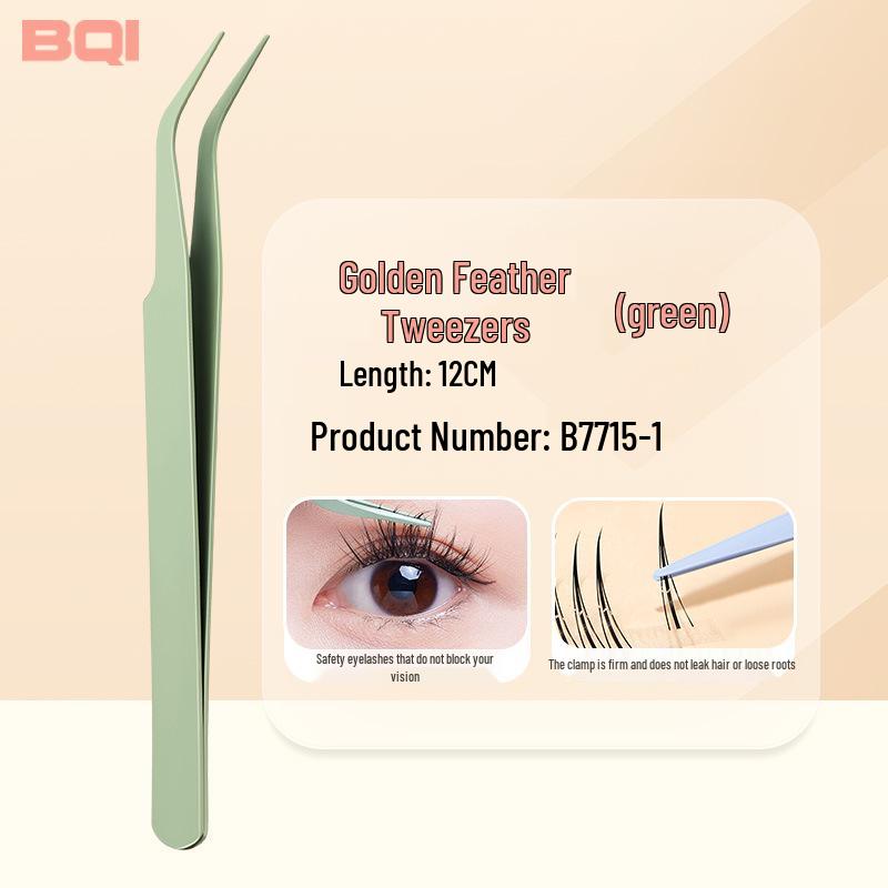 BQI Gold Precision Eyelash Tweezers Set for Beginner Technicians