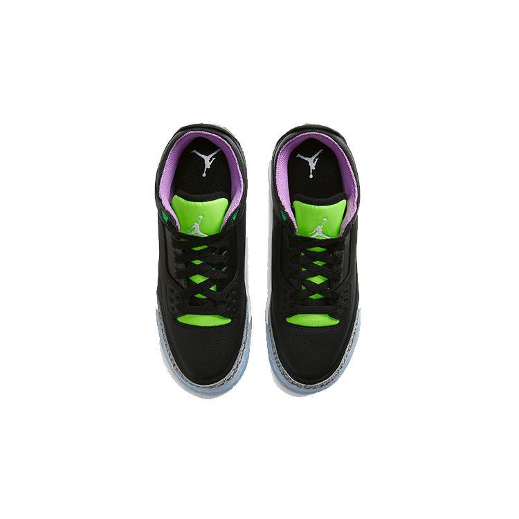 Air Jordan 3 Retro GS Electric Green Kids Sneakers Black White Violet-Shock DA2304-003
