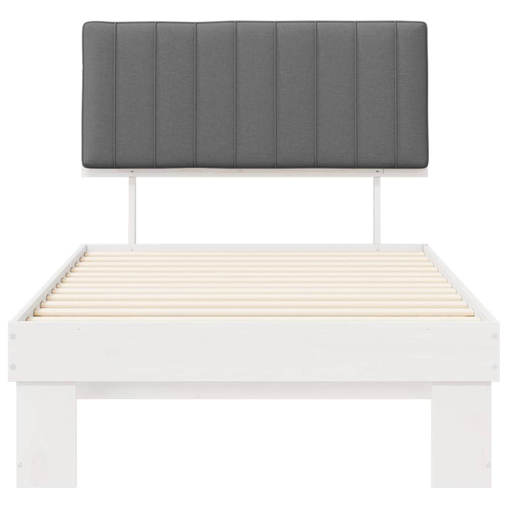 Bed Frame with Padded Headboard Light Grey 100 x 200 cm