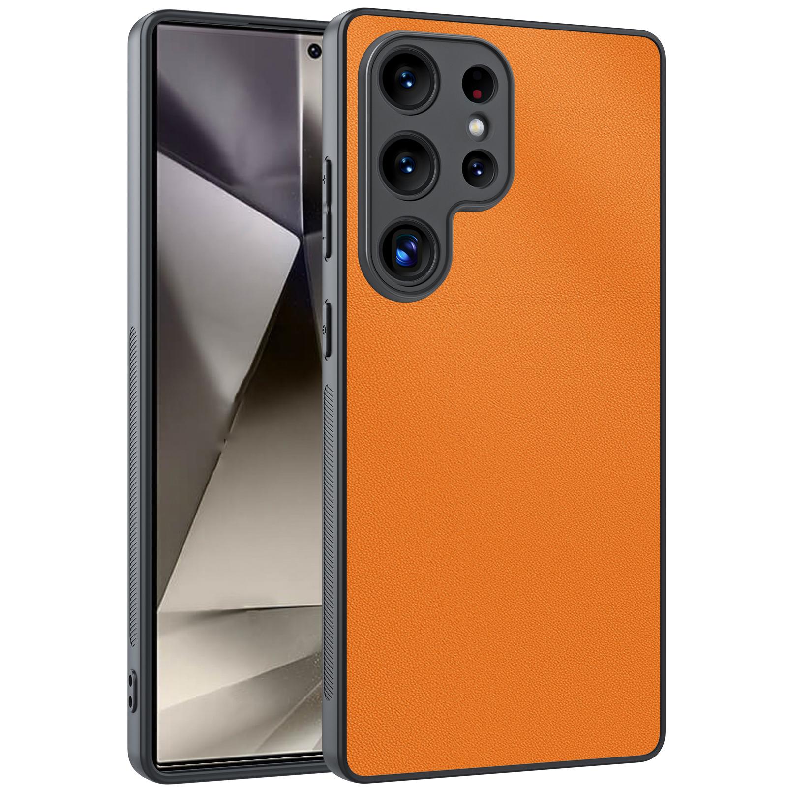 

For Samsung Galaxy S25 Ultra Case PU Leather Coated PC+TPU Anti-Drop Phone Cover B