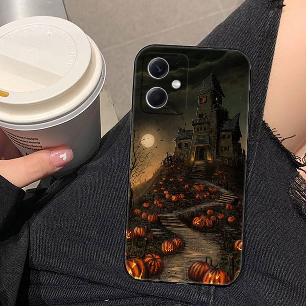 Halloween Pumpkin Bat Phone Case For Redmi Note 15 14 13 12 12S 11 11T 11S 10 9T 9 Pro Silicone Case Funda DIY Shell Capa Cover