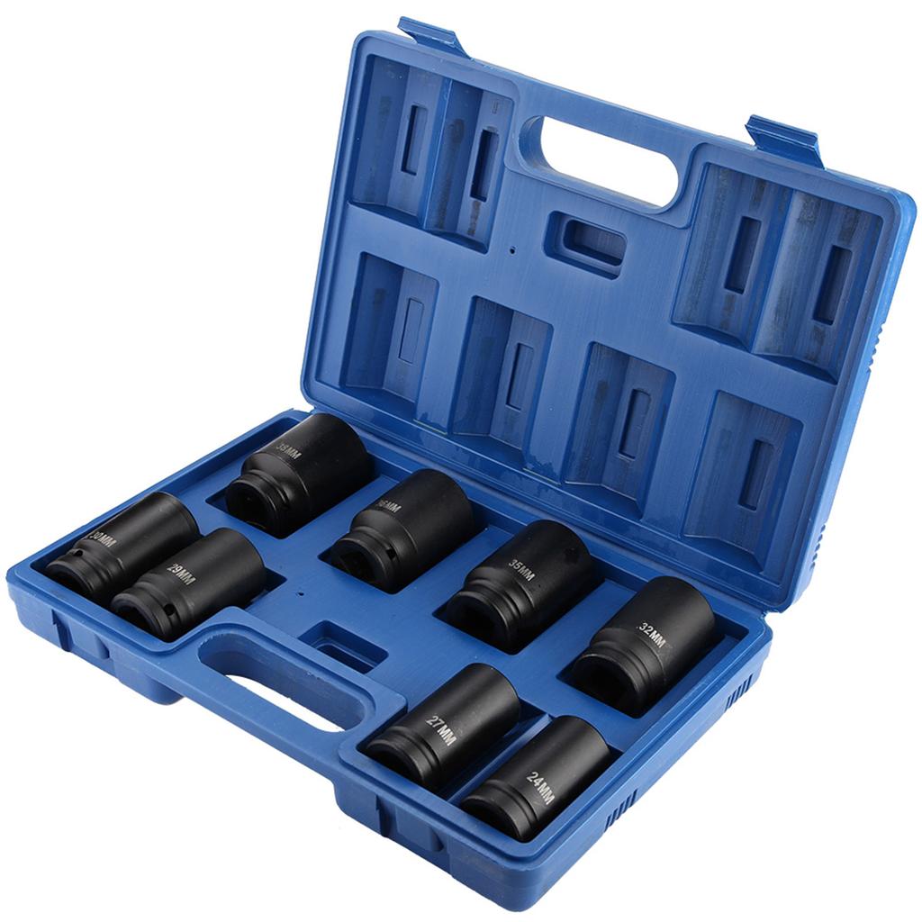 8pcs 3 4 Inch Durable Drive Deep Impact Socket Set 24‑38mm