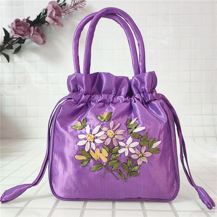 Women's Ethnic Embroidered Small Handbag: Clutch, Mommy, Bucket, Hanfu, and Phone Bag with Drawstring