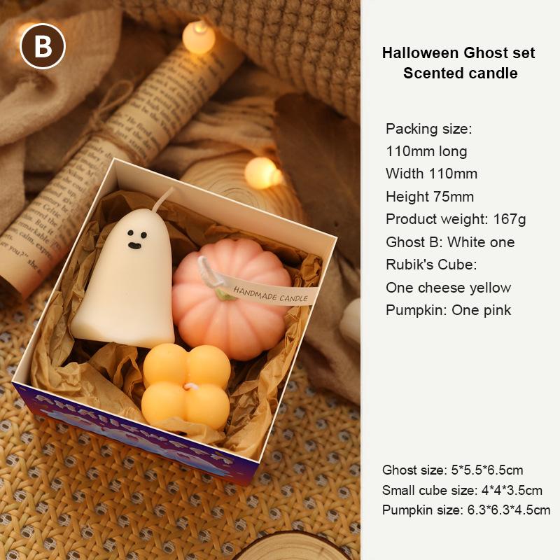 Christmas Halloween Decor Gift Home Fragrance Aromatherapy Cute Scented Candles 3Pcs Set