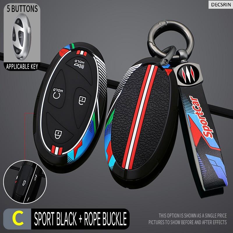 5 7 Buttons Zinc Alloy + Silicone Car Key Case Cover For Hyundai Kona Ev Grandeur GN7 IONIQ 6 2023 2024 Remote Key Protect Shell