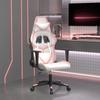 Gaming Chair White and Pink Faux Leather