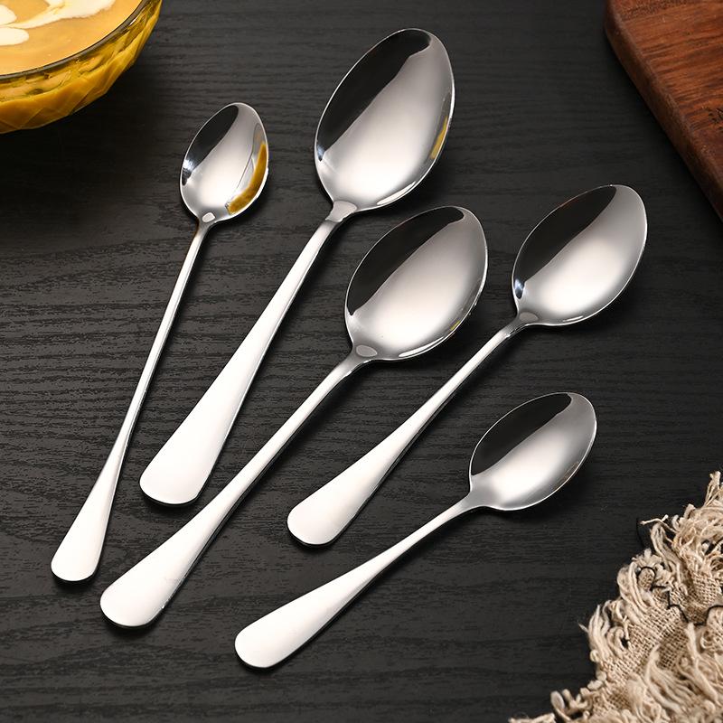 Stainless Steel Cutlery Set: Knife, Fork, Spoon, Steak Knife, Dinner Fork, Coffee Spoon, Ice Spoon, Cake Spatula for Restaurants and Hotels