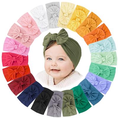 1pcs Baby Headbands Soft Nylon Hairbands with Bows Girls Hair Accessories for Newborn Infant Toddler Kids