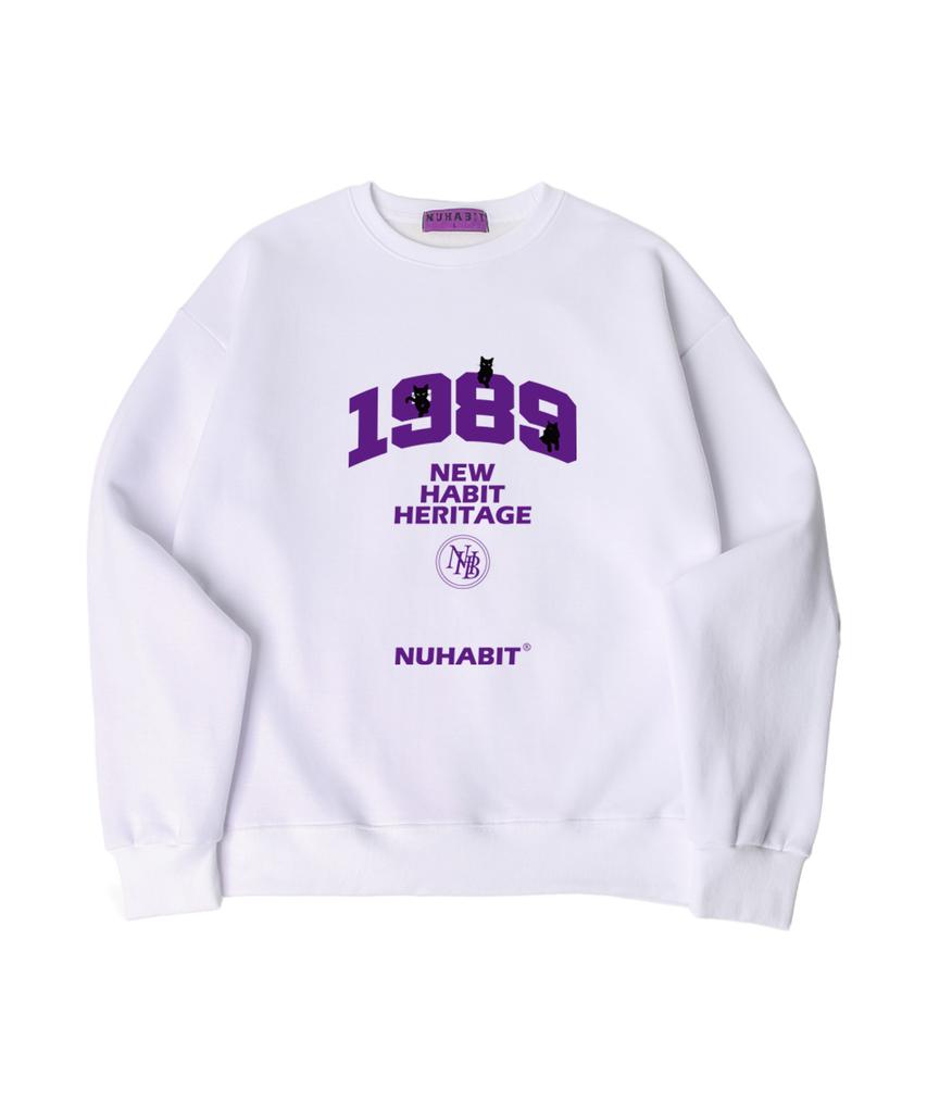 NUHABIT N/H Nhh Cats Oversized Fleece-Lined Sweatshirt_White (Som4-4Nh1213)