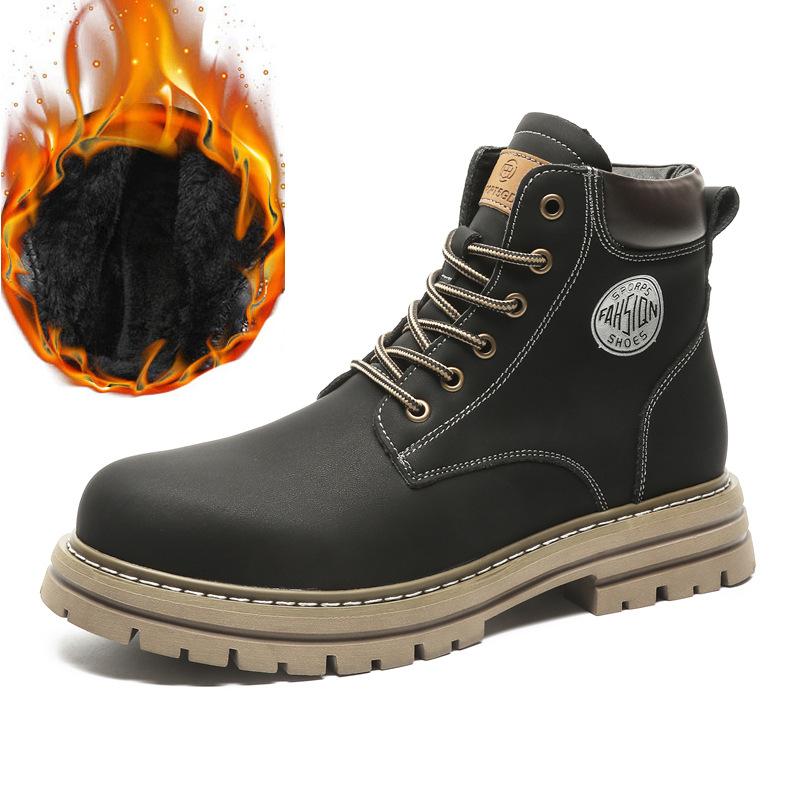 Martin boots men's summer breathable mid-rise kick not bad rhubarb boots men's high-top thick-soled tooling boots 3455-J