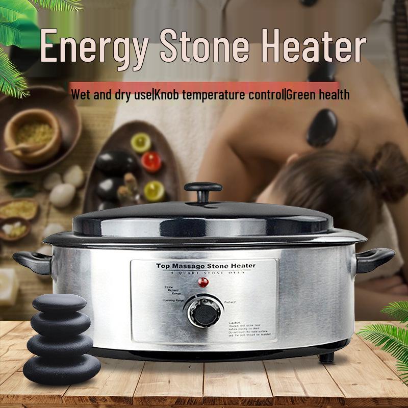 

Volcanic Stone Heating Pot - Hot Stone Massage Spa Heater with Bian Stone Box 6Q