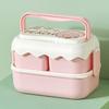 Double Layered Cartoon Lunch Box Drop-proof Compartment Lunch Box Plastic Lunch Box  Canteen