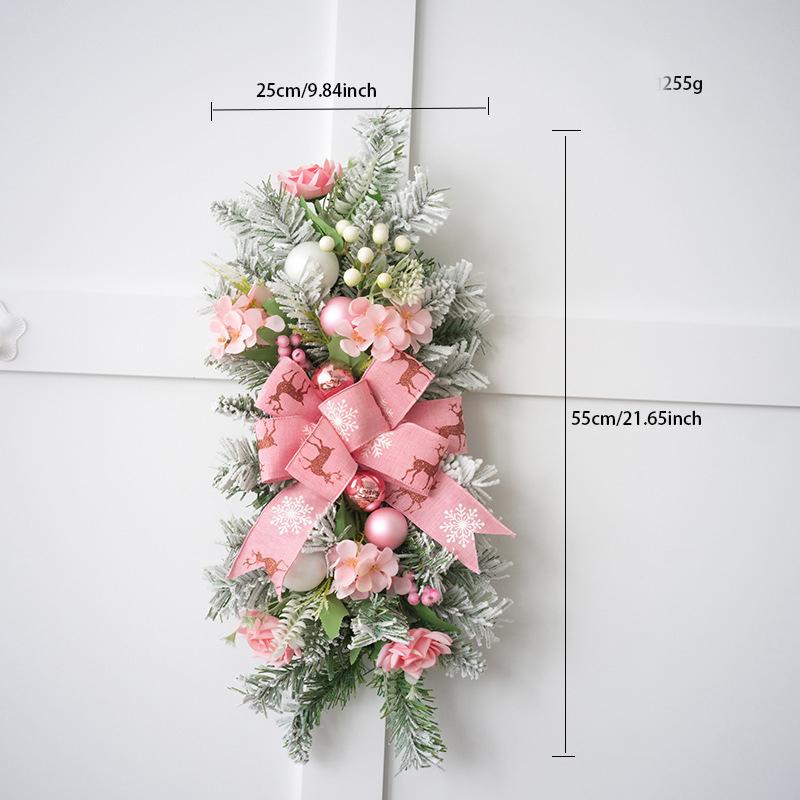 Christmas Wreath Pendants Festive Door Window Wreath Decoration Stairway Stairs Trim Garland Xmas Navidad Wreath Hanging Pendant