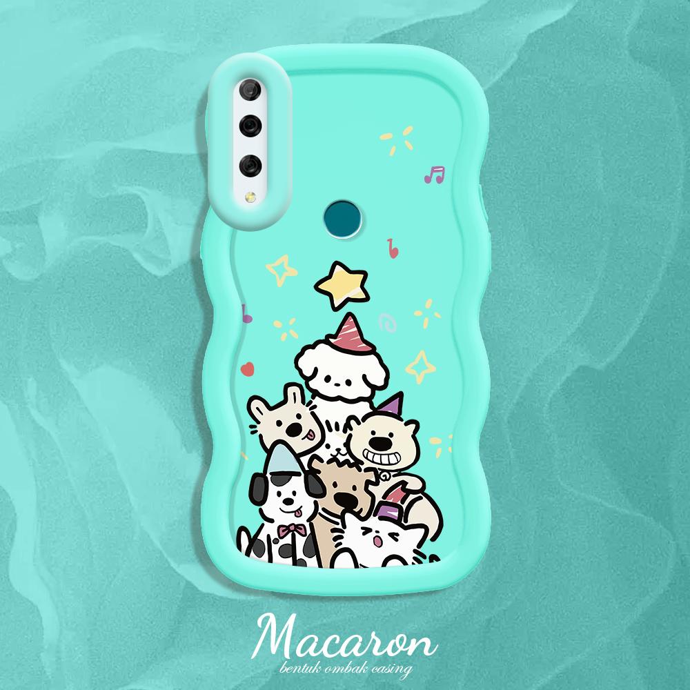 

Окрашенный узор Big Wave Edge Мягкий силиконовый материал Macaron чехол для телефона противоударный защитный резиновый чехол для iPhone Huawei Honor Infinix Tecno Tecno Pova 6 Neo синий