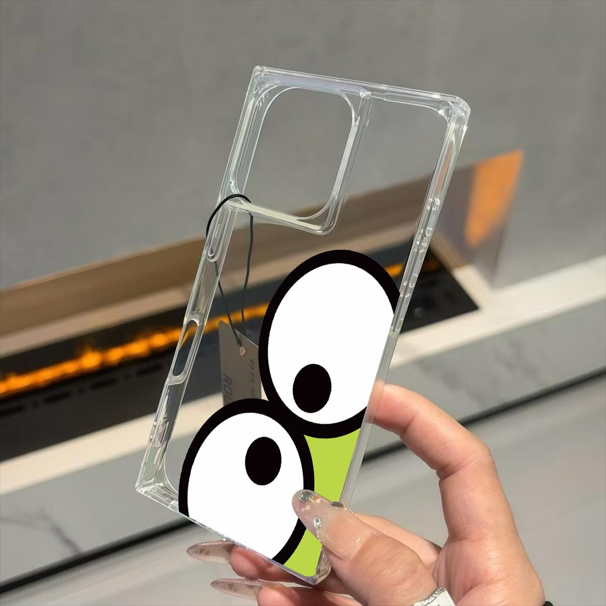 

Transparent Square Back Tube Case Casing Protection For iPhone 13 14 Pro Max 11 15 Plus 12 16 ProMax Anti-Oxygen,Big Eyed Frog Pattern iphone 11 ProMax