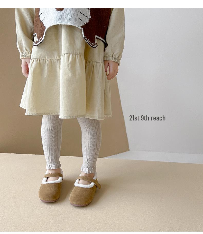 Mädchen Leggings mit Spitze in Uni - Frühling/Herbst Dünner Stil