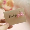 4pcs Pink Romantic Flower Hot Stamping Greeting Card, Special Paper Flower Handmade Holiday Universal Card