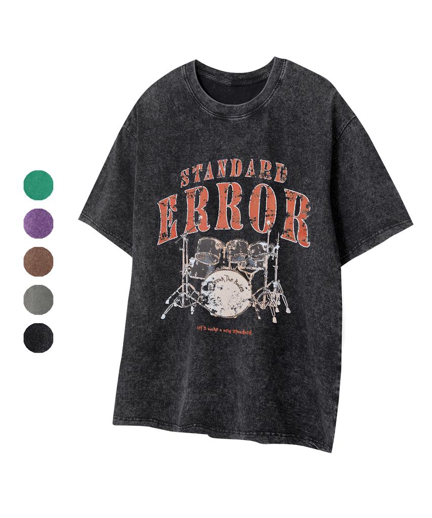 STANDARDERROR 87-Stan253 Break The Rules Vintage Crack Pigment Short Sleeve T-Shirt (5 Colors) (Type B)