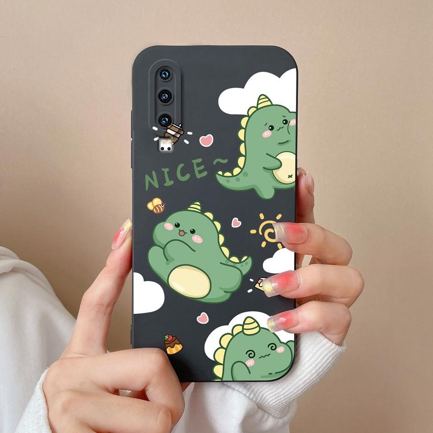Covers Cases For Huawei P40 P30 P60 Y6 Y7 Y9 Y9A Y5 Cute Dinosaur Baby Silicone Soft Casing Screen Protector Anti Fall Shell For Huawei Bumper Housing