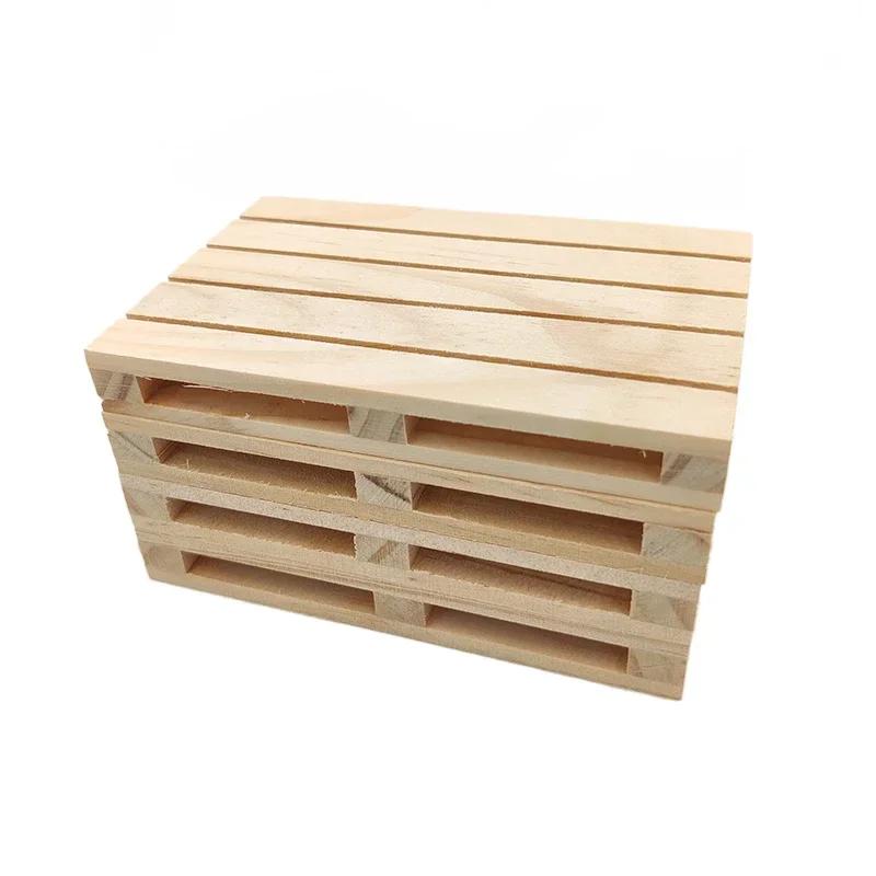Unfinished Wooden Mini Pallet, Natural Wood Pallet Coaster for Hot and Cold Beverages Coffee, Tabletop Protection