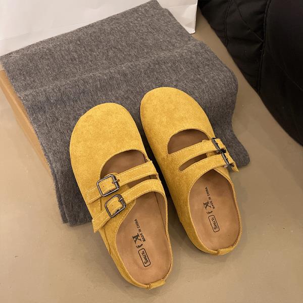 Fashion Shoes Cover Toe Loafers Woman's Slippers Platform Slides 2025 Spring Loafers Female Shoes House Slippers Platform Cover Toe Slid
