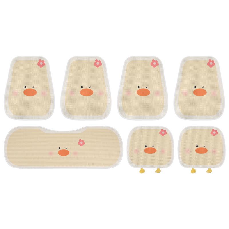 Urocza Kreskówkowa Poduszka na Fotel Samochodowy z Motywem Kaczki dla Mazda 3, Axela, CX30, CX - Letni Wzór z Siatki