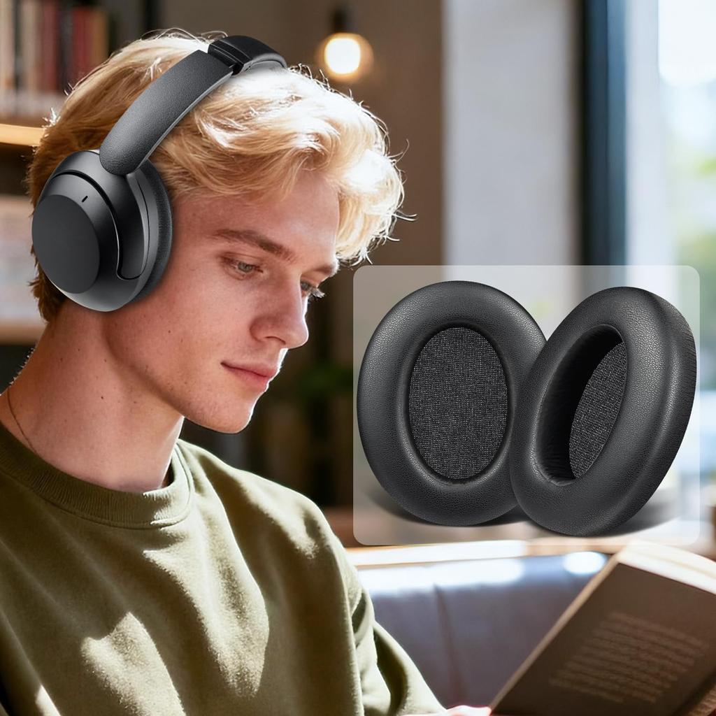 SOULWIT Ear Pads Ear Cushions for Sony WH-XB910N Wireless Noise Cancelling Headphones - Headphone Pads XB910 Extra Bass Replacement Pads Protein Leath