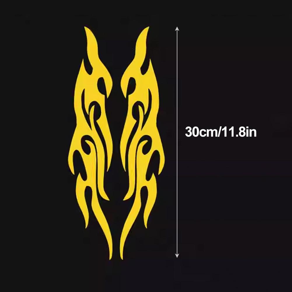 2Pcs 30/40/50cm Car Motorcycle Sticker Flames Reflective Decal Sticker Decoration Decals Vinyl Waterproof Motorcycle Accessories