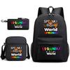 New rhythm box game merchandise primary school bag sprunki cartoon starry sky backpack 3-piece set D